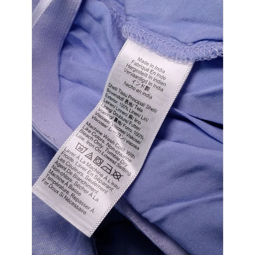 J.Crew Gwyneth Flounce Hem Linen Slip Skirt French Blue Pull On CN555 Sz 2X NWT